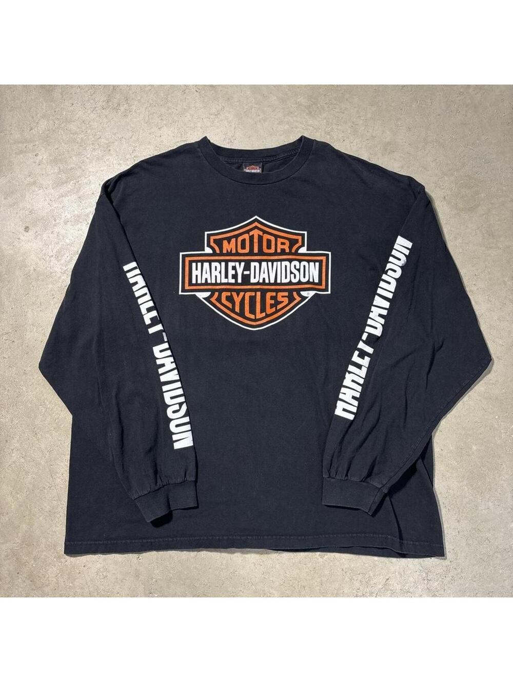 Vintage Y2K Harley Davidson Alcatraz Long Sleeve Shirt Men's 3XL Black
